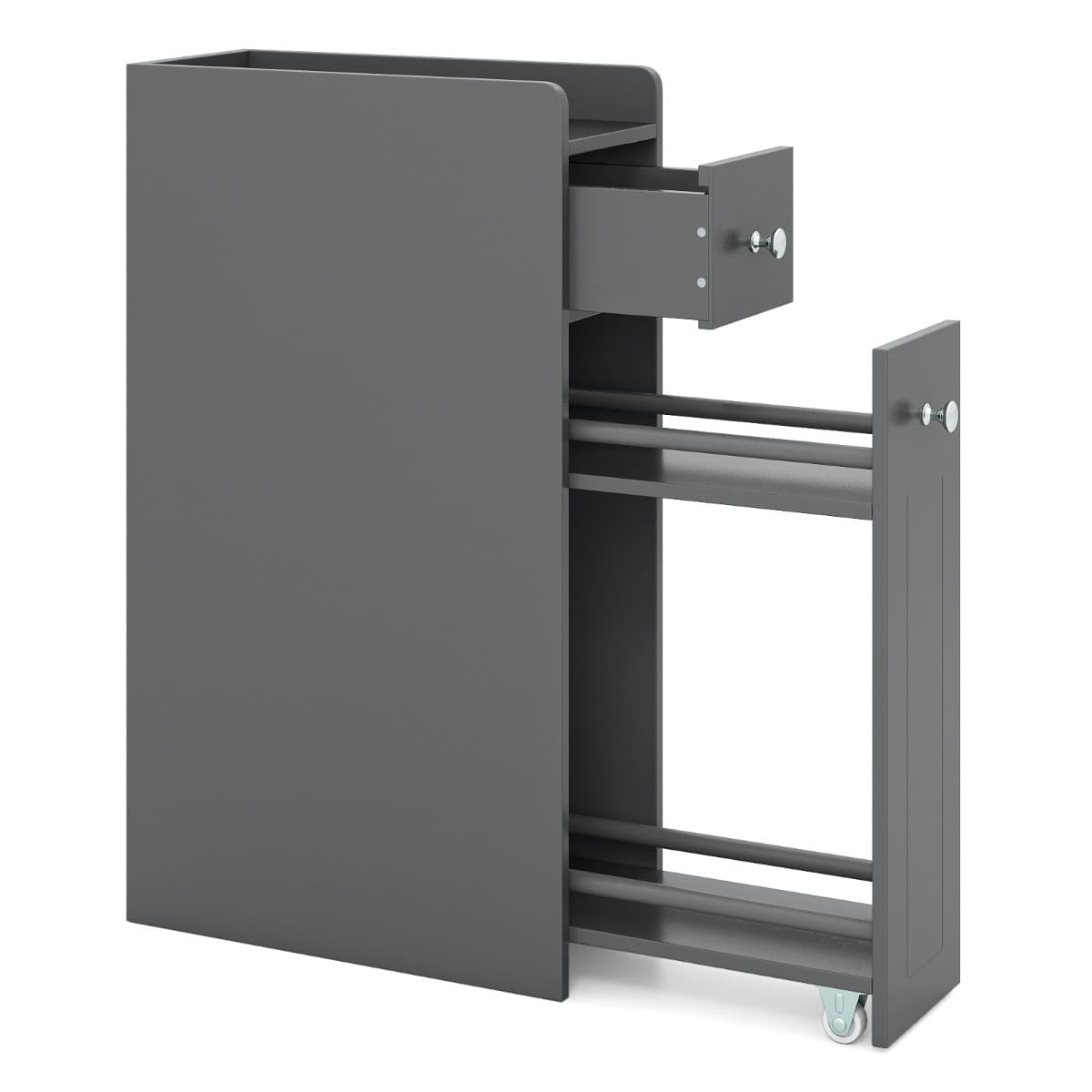 Armoire de Rangement pour Salle de Bain Armoire Étroite à 4 Niveaux pour Côté Toilettes avec Tiroirs